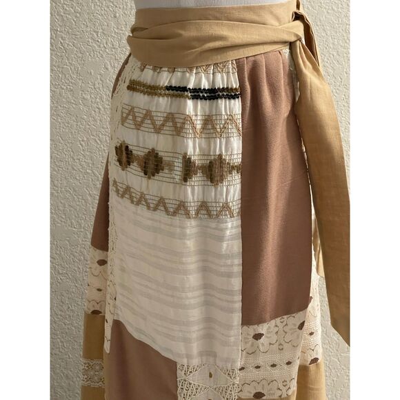 Vtg Patchwork Eyelet Lace Maxi Skirt Lined Boho Gypsy Hippie Cottagecore Renee M - Picture 10 of 16